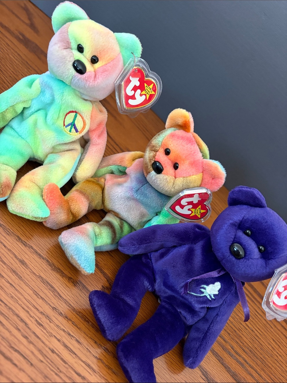 TY Beanie Babies Lot of 3 Vintage 90s Y2K Princess Garcia Peace Bears